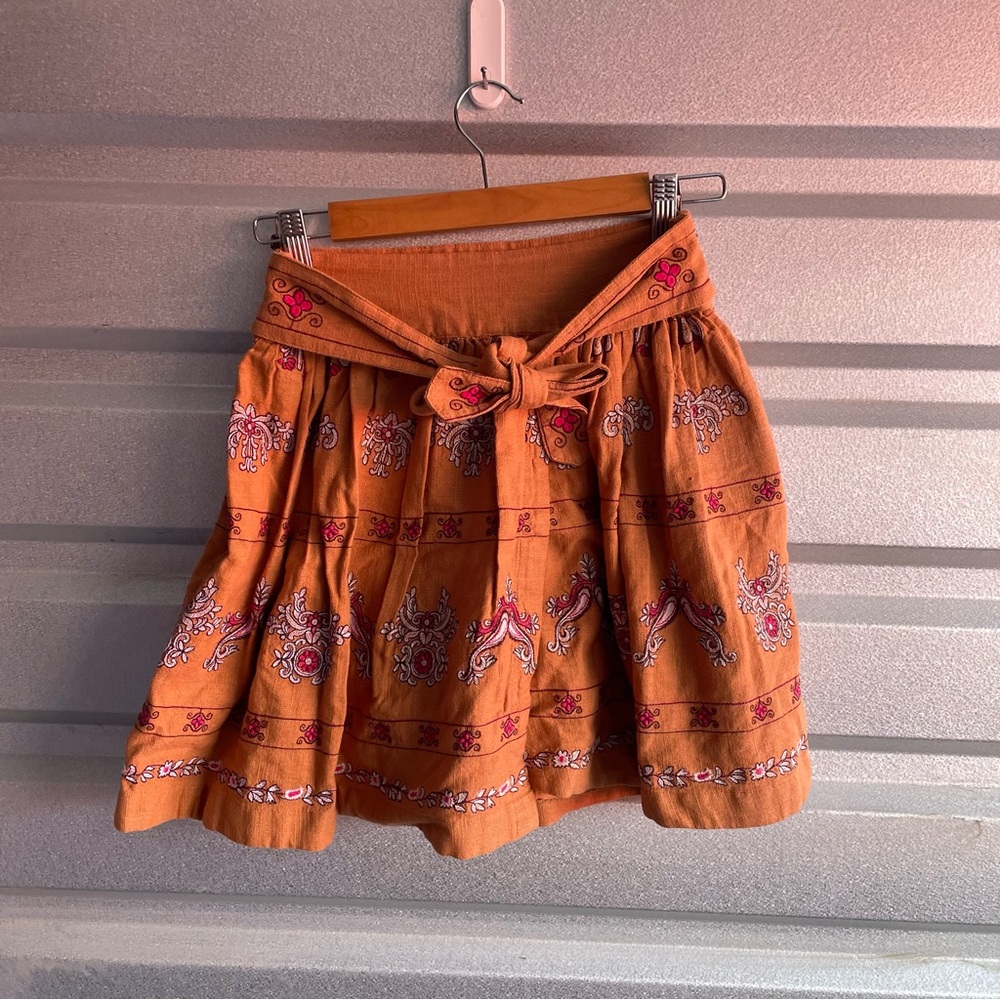Anthropologie NWT Meghan Embroidered Mini Skirt